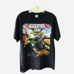 Monster Jam Tour 2009 Adult Medium Graphic Black Tee Shirt